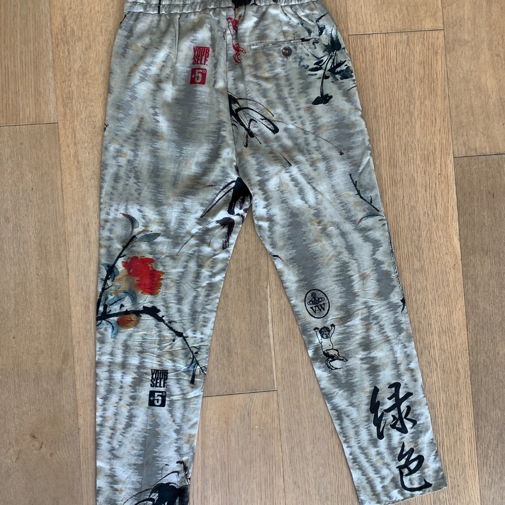 Vivienne Westwood Brand New 2019 Brand New Silk Chinese Pants - Insane Print - Picture 4 of 14